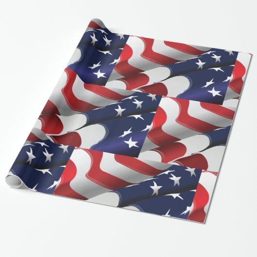 Patriotische amerikanische US Flagge für Flaggenge Geschenkpapier (Ungerollt)