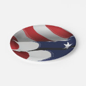 Patriotische amerikanische US Flagge für Flaggenge Pappteller (Schrägansicht)