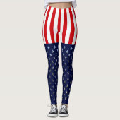 Patriotische amerikanische US Flagge Leggings (Vorderseite)