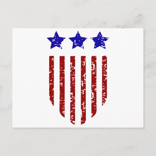 Patriotische amerikanische US Flagge Postkarte (Vorderseite)