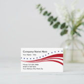 Patriotische amerikanische US Flagge Visitenkarte (Stehend Vorderseite)