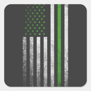 Patriotische amerikanische Vintage Flagge Psychisc Quadratischer Aufkleber