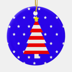 Patriotische amerikanische Weihnachtsbaumverzierun Keramikornament