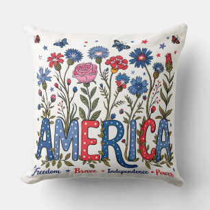 Patriotische amerikanische Wildblumen Amerikanisch Kissen