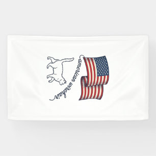Patriotische Amerikanische Wirehair-Katze Vintage- Banner