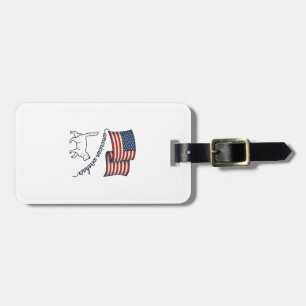 Patriotische Amerikanische Wirehair-Katze Vintage- Gepäckanhänger
