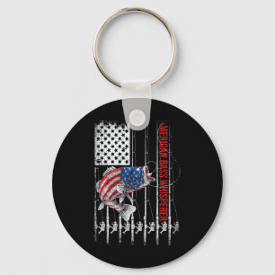 Patriotische Angler American B Pro Whisperer Fisch Schlüsselanhänger