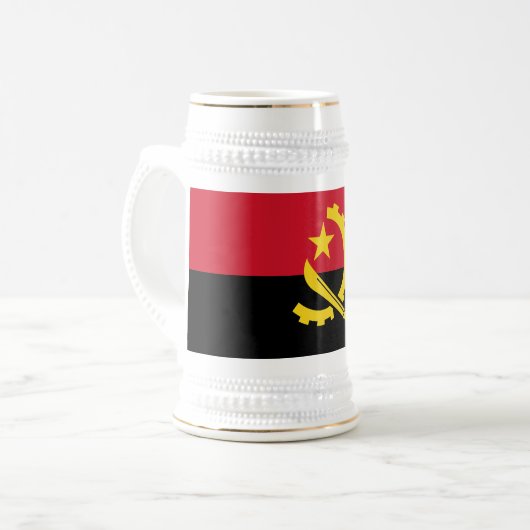 Patriotische angolanische Flagge Bierglas (Vorderseite Links)