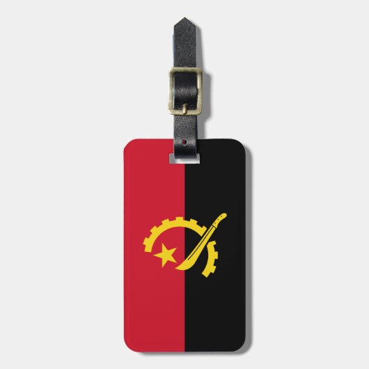 Patriotische angolanische Flagge Gepäckanhänger (Vorderseite vertikal)