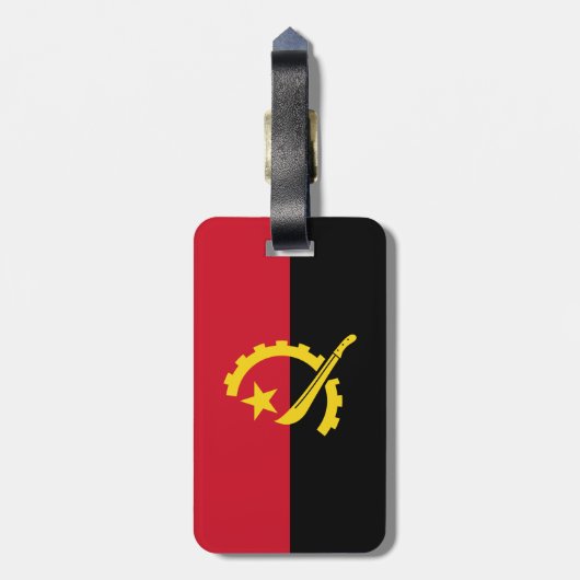 Patriotische angolanische Flagge Gepäckanhänger (Rückseite vertikal)