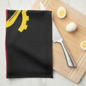 Patriotische angolanische Flagge Geschirrtuch (Viertel Falte)