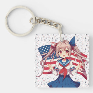 Patriotische Anime in den USA Schlüsselanhänger