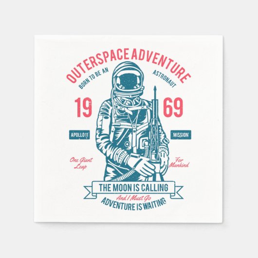 Patriotische Apollo-11-Mission Serviette (Vorderseite)