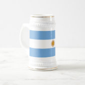 Patriotische argentinische Flagge Bierglas (Vorderseite Links)