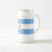 Patriotische argentinische Flagge Bierglas (VorderseiteRechts)