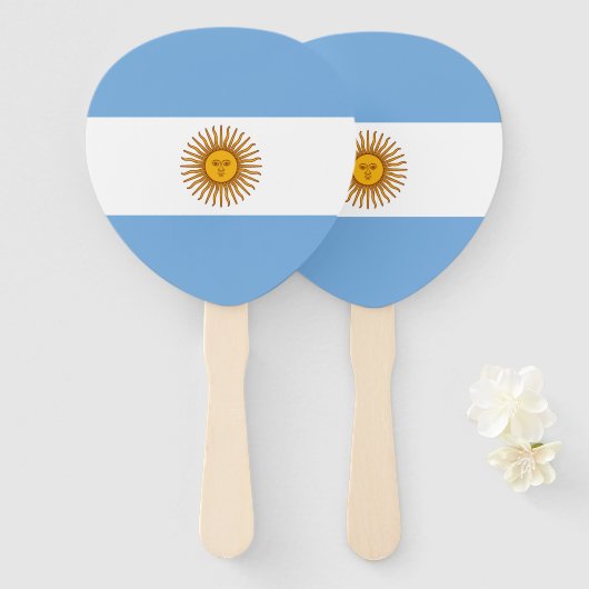 Patriotische argentinische Flagge Fächer (Vorne und Hinten)