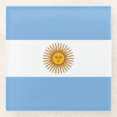 Patriotische argentinische Flagge Glasuntersetzer (Vorderseite)