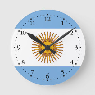 Patriotische argentinische Flagge Runde Wanduhr