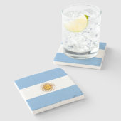 Patriotische argentinische Flagge Steinuntersetzer (Seitenansicht)