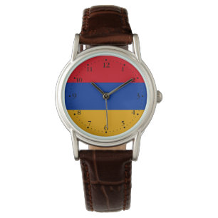 Patriotische armenische Flagge Armbanduhr