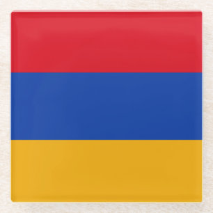 Patriotische armenische Flagge Glasuntersetzer