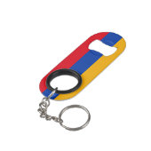 Patriotische armenische Flagge Mini Flaschenöffner (Rückseite Schrägansicht)