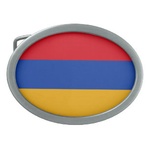 Patriotische armenische Flagge Ovale Gürtelschnalle