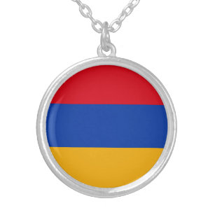 Patriotische armenische Flagge Versilberte Kette