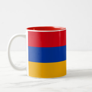 Patriotische armenische Flagge Zweifarbige Tasse