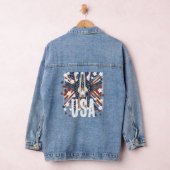Patriotische Art Deco Denim Jacket für Frauen Jeansjacke (Hangar)