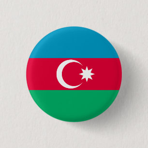 Patriotische Aserbaidschan-Flagge Button