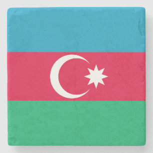 Patriotische Aserbaidschan-Flagge Steinuntersetzer