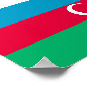 Patriotische aserbaidschanische Flagge Poster (Ecke)
