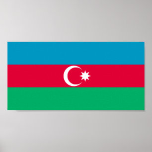 Patriotische aserbaidschanische Flagge Poster