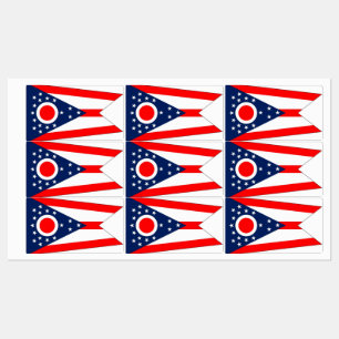 Patriotische Aufkleber mit Flagge von Ohio-Staat