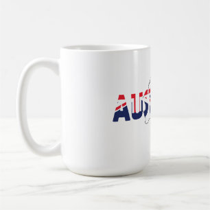 Patriotische Australien-Flaggenkarte und Text Kaffeetasse