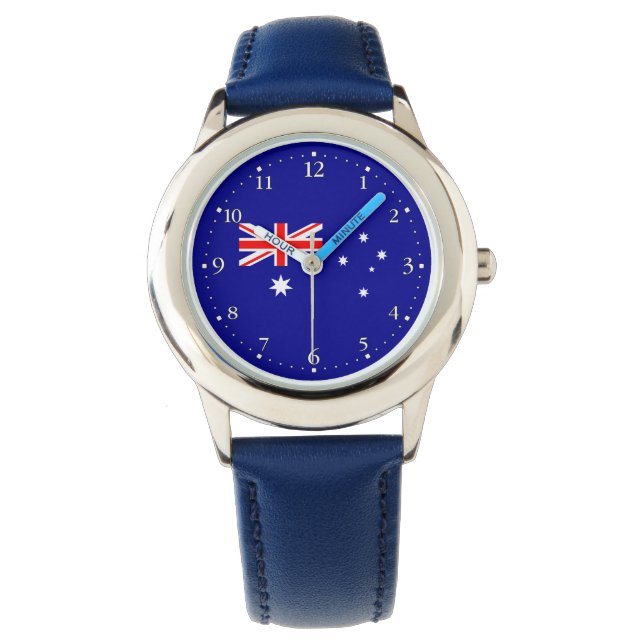 Patriotische australische Flag Watch Armbanduhr (Vorderseite)