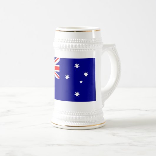 Patriotische australische Flagge Bierglas (VorderseiteRechts)