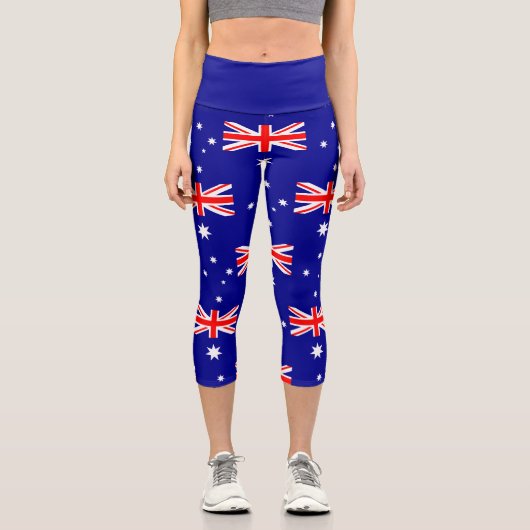 Patriotische australische Flagge Capri Leggings (Vorderseite)