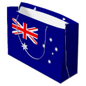 Patriotische australische Flagge Große Geschenktas Große Geschenktüte (Rückseite Schrägansicht)