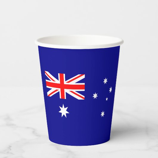 Patriotische australische Flagge Pappbecher (Rückseite)