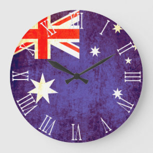 Patriotische australische Flagge roman numerische  Große Wanduhr