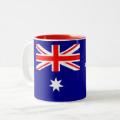 Patriotische australische Flagge Zweifarbige Tasse (Vorderseite Links)