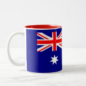 Patriotische australische Flagge Zweifarbige Tasse (Links)