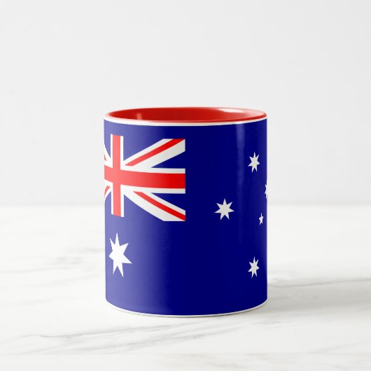 Patriotische australische Flagge Zweifarbige Tasse (Mittel)