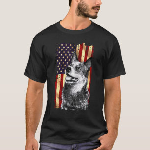 Patriotische australische Rinder amerikanische Fla T-Shirt
