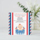 Patriotische Baby-Babyparty-Einladung Einladung (Stehend Vorderseite)
