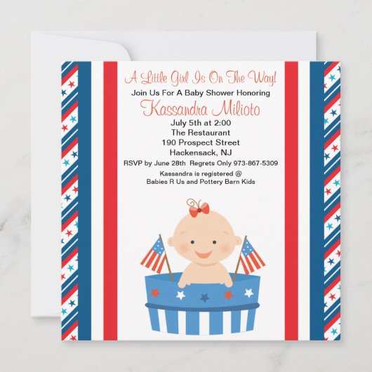 Patriotische Baby-Babyparty-Einladung Einladung (Vorderseite)