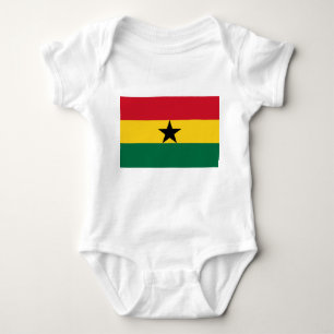 Patriotische Babybodysuit mit Flagge Ghana Baby Strampler