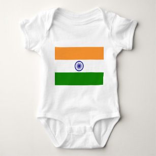 Patriotische Babybodysuit mit Flagge Indien Baby Strampler